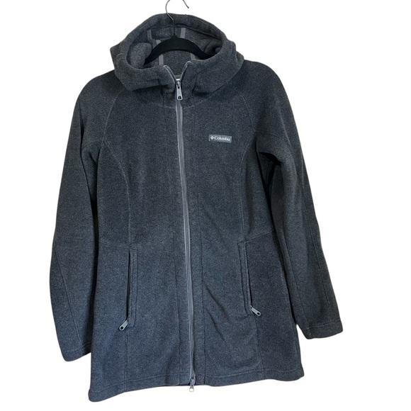 Women's Columbia Benton Springs II Long Fleece Hooded Zip Jacket Grey Size Small - Picture 3 of 9